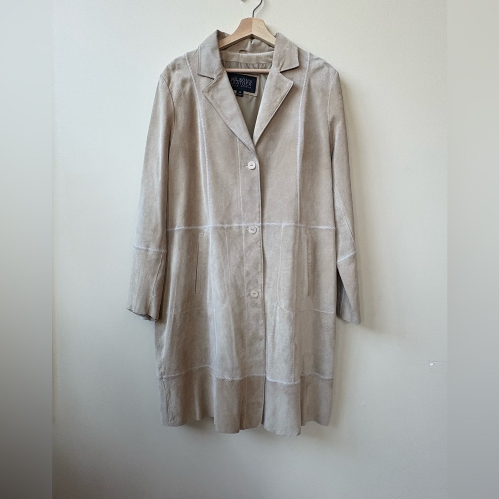 Wilson Leather - Pelle Studio - Genuine Suede Trench Coat - Size 1X - Picture 12 of 15